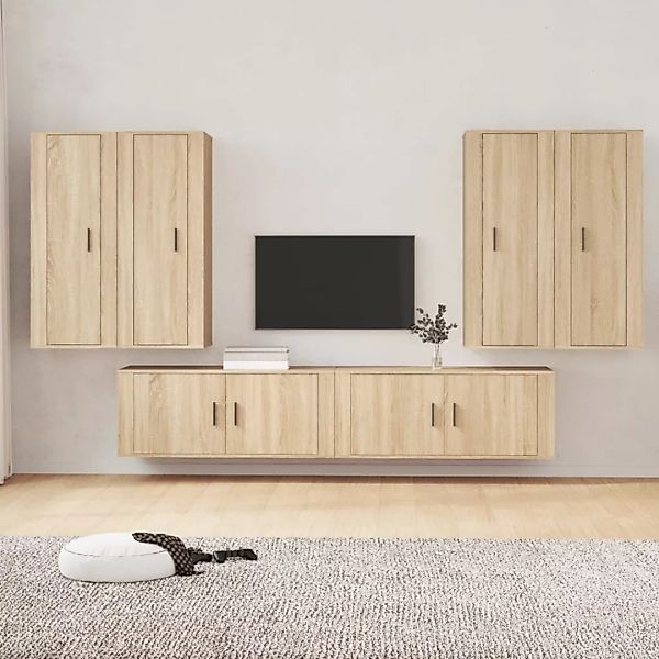 Vidaxl 6-tlg. Tv-schrank-set Sonoma-eiche Holzwerkstoff günstig online kaufen