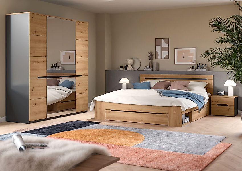 Home affaire Schlafzimmer-Set "REHAT, 4-teilig, best. aus: Bett, Kleidersch günstig online kaufen