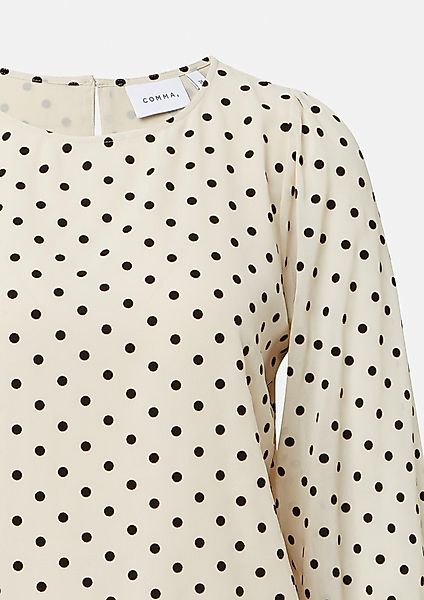 comma 3/4-Arm-Shirt Chiffonbluse mit Polka Dots günstig online kaufen