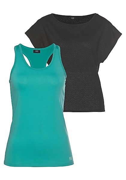 H.I.S Trainingsshirt "2-tlg. Shirt & Top" Spar-Set, 2 Stk. tlg. Kurzarm, be günstig online kaufen