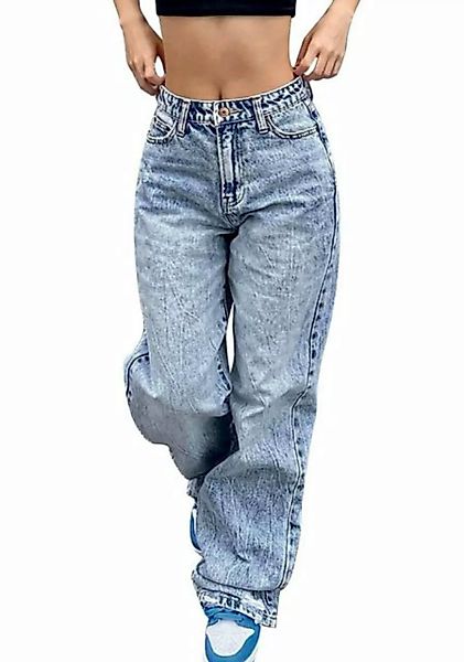 Opspring Loose-fit-Jeans Damen Baggy Jeans Y2K Low Waist Vintage Hose Cargo günstig online kaufen