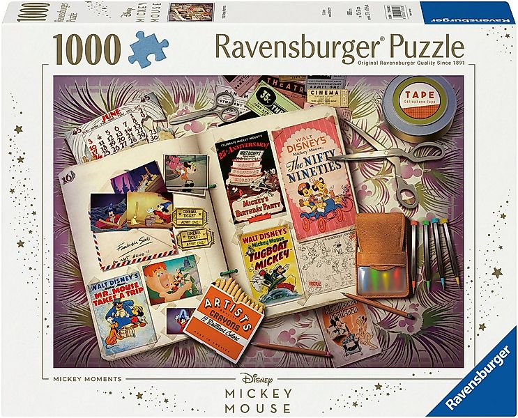 Ravensburger Puzzle Disney Mickey Mouse, 1940 Mickey Moments, 1000 Puzzlete günstig online kaufen
