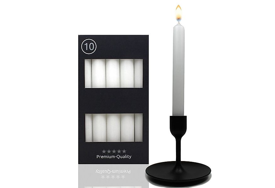 Candelo Tafelkerze 10er Set Tafelkerzen - Kerze Weiß - 18,5cm 7,5 Std Brenn günstig online kaufen
