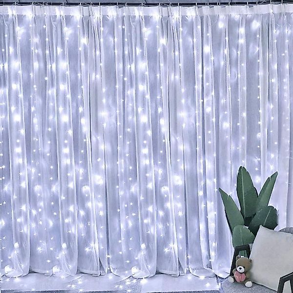 Qualra LED-Lichtervorhang 2Mx2M 192LEDs Lichtervorhang Innen günstig online kaufen