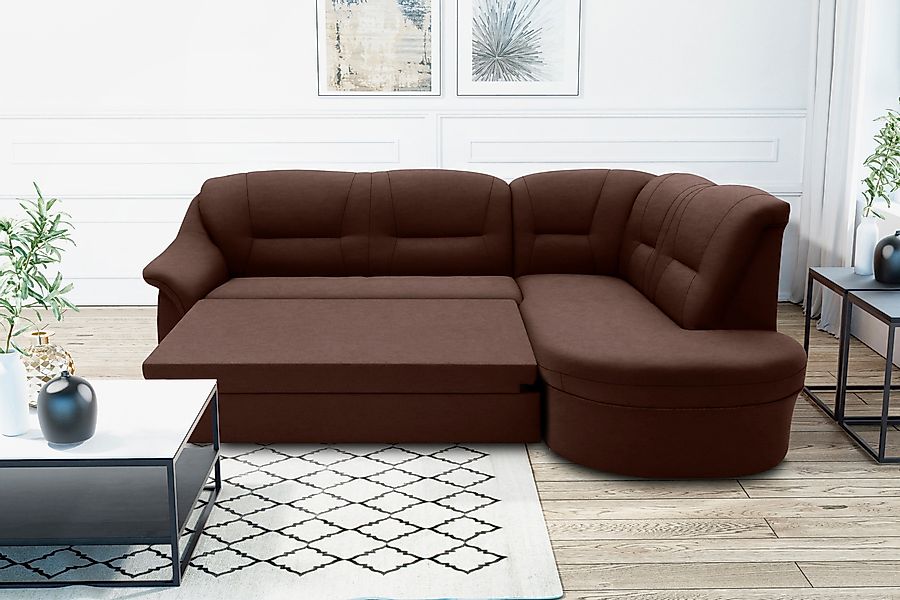 DOMO collection Ecksofa "Faenza für kleine Räume, Stellmaße 232,176cm, komf günstig online kaufen