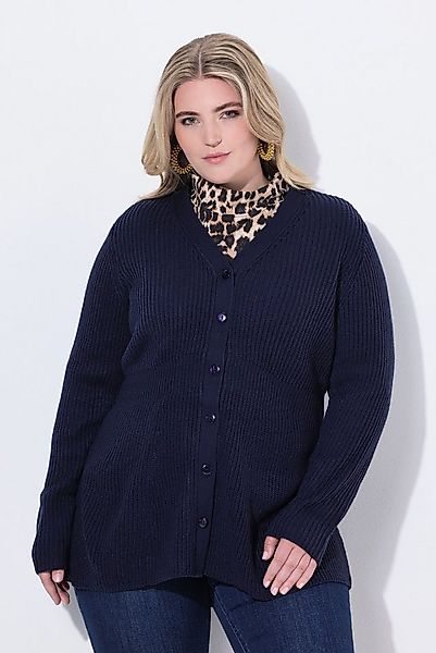 MIAMODA Strickjacke Strickjacke A-Linie Schößchen Langarm günstig online kaufen