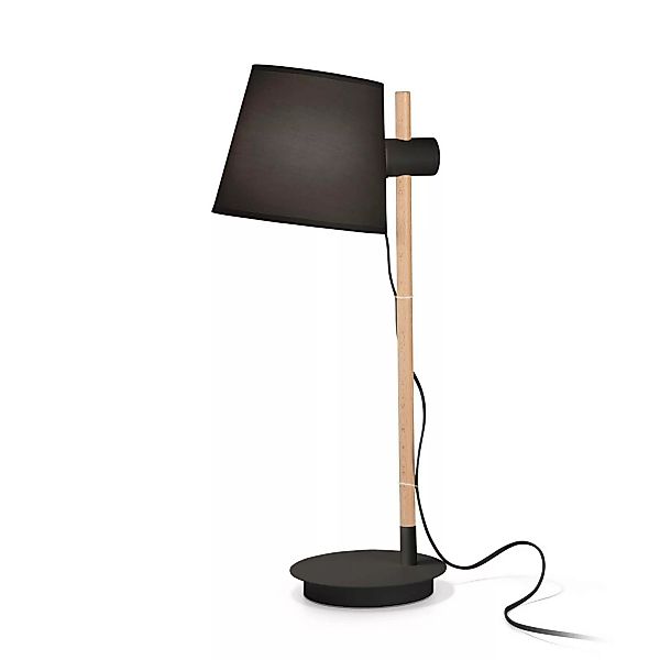 Ideal Lux Axel Tischlampe mit Holz, schwarz/natur günstig online kaufen