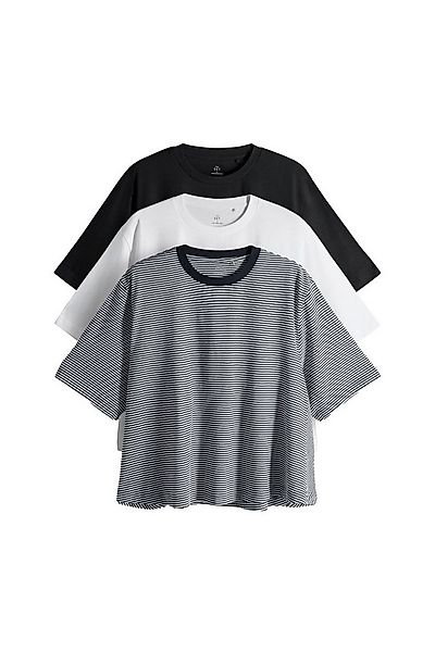 The Set T-Shirt The Set kurzärmelige Swing-T-Shirts, 3er-Pack (3-tlg) günstig online kaufen