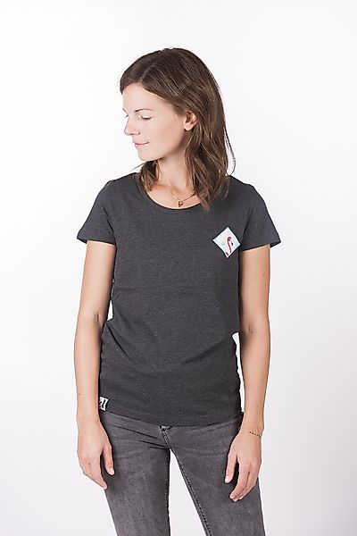 Damen T-shirt "Elflamingo" In Dark Heather Grey günstig online kaufen