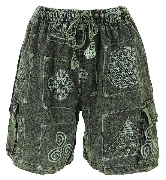 Guru-Shop Relaxhose Ethno Yogashorts, stonewash Shorts aus Nepal -.. Hippie günstig online kaufen
