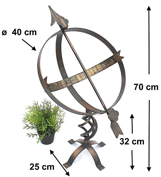 DanDiBo Standuhr Sonnenuhr Garten Groß Metall günstig online kaufen