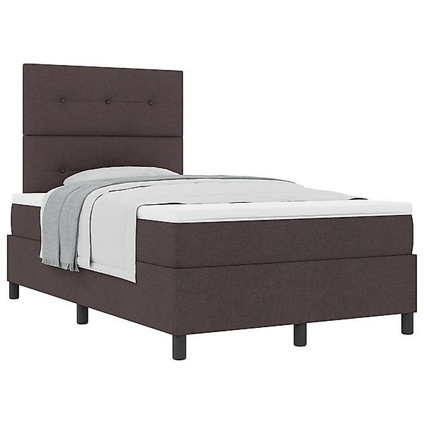 vidaXL Bett Boxspringbett mit Matratze Dunkelbraun 120x200 cm Stoff (1-tlg) günstig online kaufen