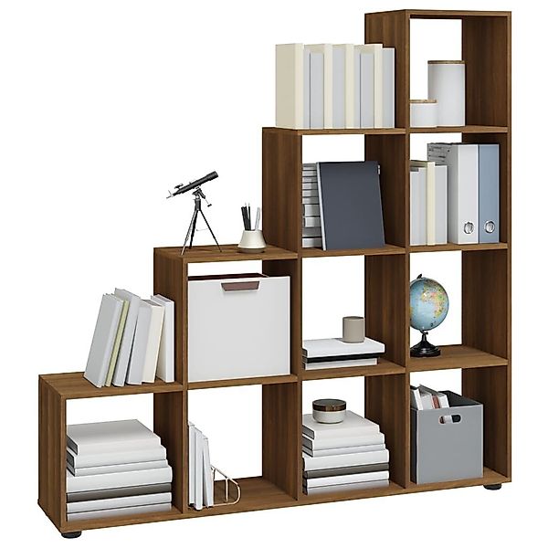vidaXL Bücherregal Treppenregal Braun Eichen-Optik 142 günstig online kaufen