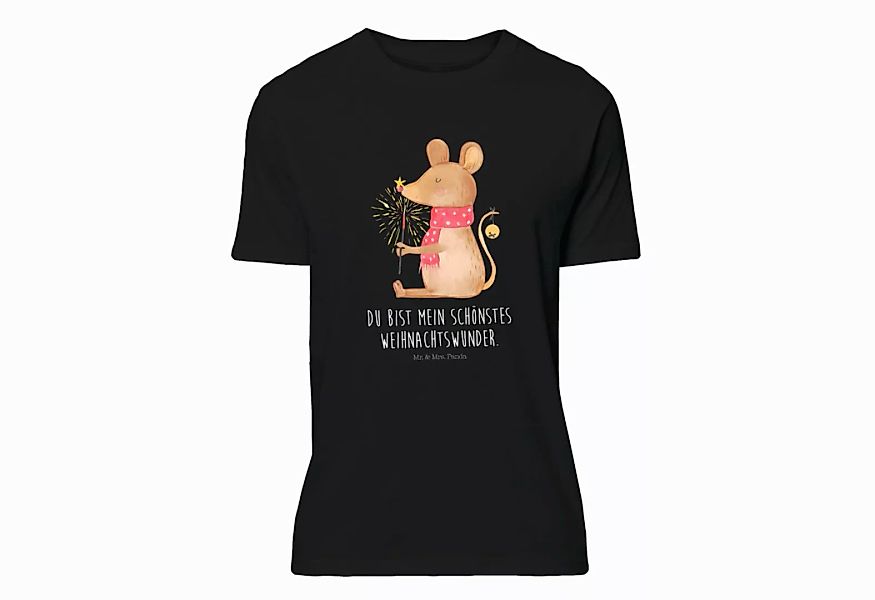 Mr. & Mrs. Panda T-Shirt Weihnachtsmaus - Schwarz - Geschenk, Weihnachten, günstig online kaufen