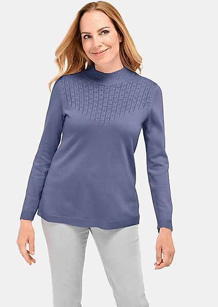 GOLDNER Strickpullover Kurzgröße: Eleganter Ajourpullover mit günstig online kaufen