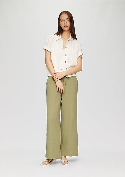 QS Stoffhose Wide-Leg-Hose aus Musselin mit günstig online kaufen