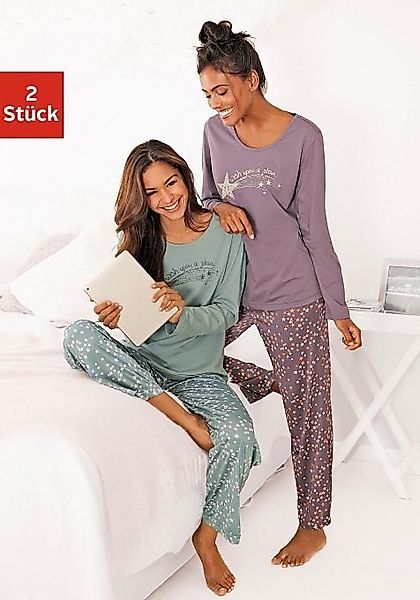 Vivance Dreams Pyjama (4 tlg., 2 Stück) mit Sternenprint günstig online kaufen