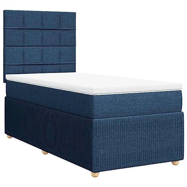 vidaXL Boxspringbett mit Matratze Blau 90x190 cm Stoff 3291917 günstig online kaufen