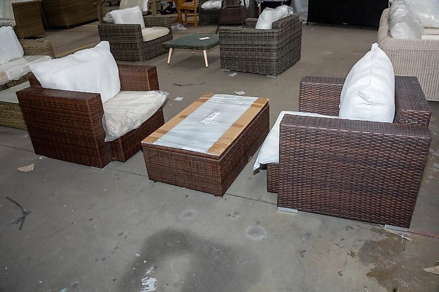 #HBM 2912: 2x Sessel Provence + Tisch Tibera-braun-meliert günstig online kaufen