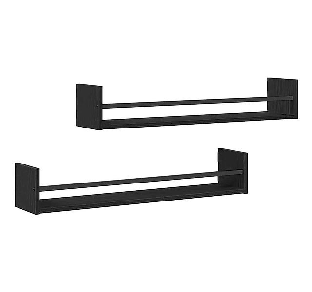 vidaXL Regal Wandregal 2 pcs Schwarz Eichen-Optik 80 x 16 x 14 cm, 2-tlg. günstig online kaufen