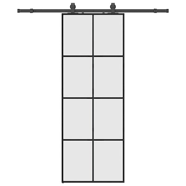 vidaXL Schiebetür mit Beschlag Schwarz 76x205 cm ESG-Glas 3375803 günstig online kaufen
