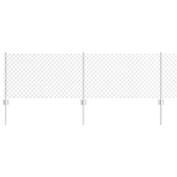 vidaXL Zaun mit Pfosten Silber 0,6 x 10 m Stahl 3336286 günstig online kaufen