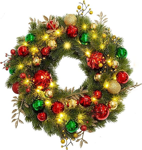 Coonoor Dekokranz LED Weihnachtskränze Künstlicher Weihnachtskranz günstig online kaufen