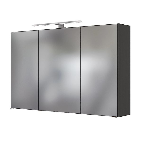 Held Möbel 3D-Spiegelschrank Neapel 100 cm Graphitgrau günstig online kaufen
