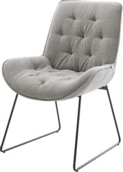 DELIFE Polsterstuhl Taimi-Flex, Kufengestell Schwarz Strukturstoff günstig online kaufen