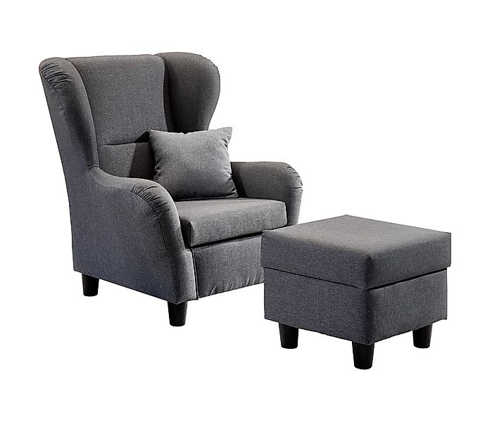 luma-home Ohrensessel 18001 (mit Hocker und günstig online kaufen