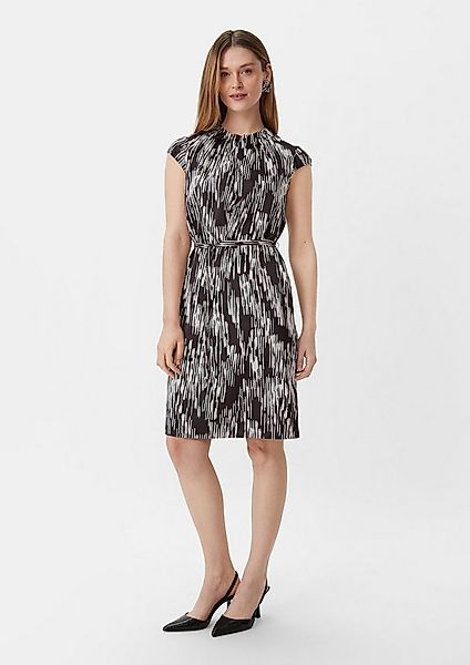 comma Minikleid Kleid Gemustertes Satinkleid mit Raffung günstig online kaufen