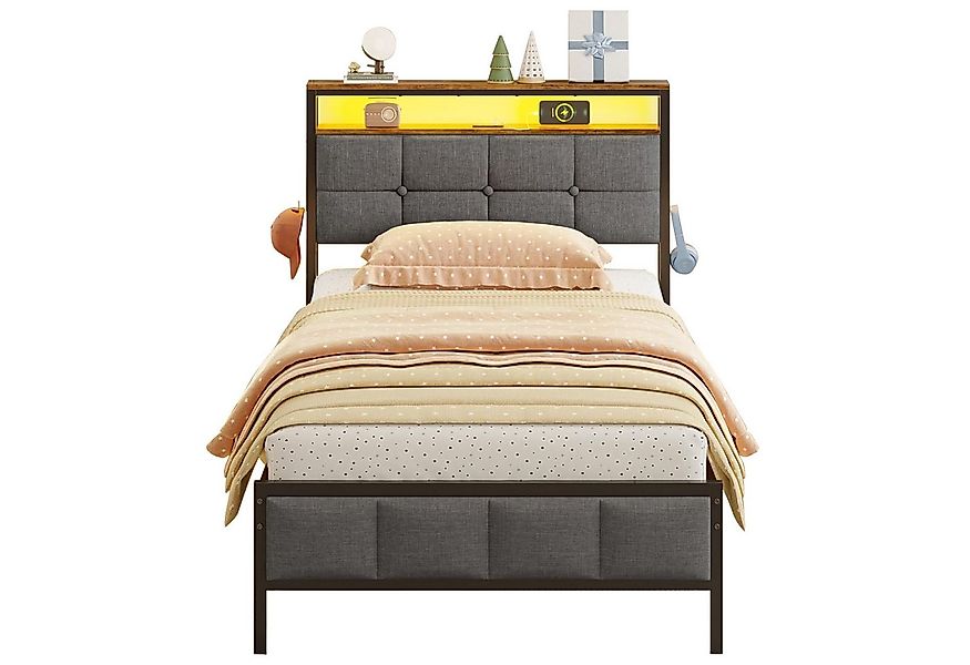 MSMASK Polsterbett mit Ladestation und LED-Beleuchtung (1-tlg., Ohne Matrat günstig online kaufen