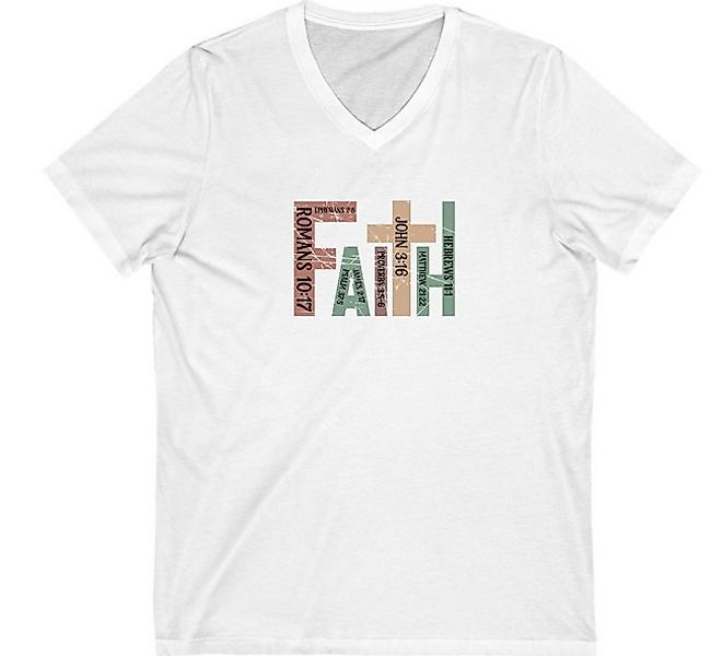 Quality Elegance V-Shirt Christian Unisex V-Ausschnitt Baumwoll-T-Shirt günstig online kaufen