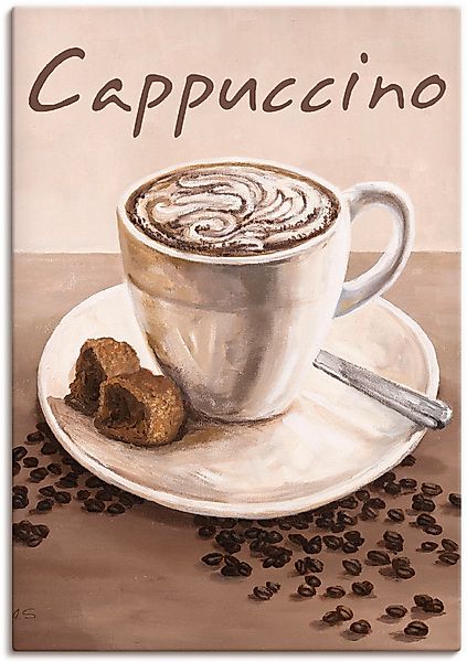 Artland Wandbild "Cappuccino - Kaffee", Kaffee Bilder, (1 St.), als Leinwan günstig online kaufen