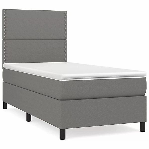 vidaXL Boxspringbett mit Matratze Dunkelgrau 90x200 cm Stoff1395832 günstig online kaufen