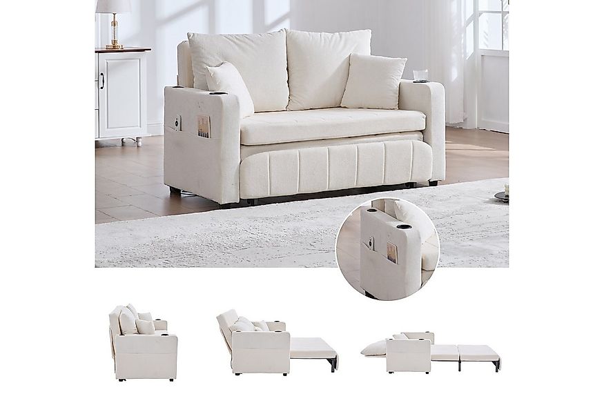 LVHOM Schlafsofa Doppelofa mit Aausziehbett, USB/Type-C Ladestation, 90°-18 günstig online kaufen