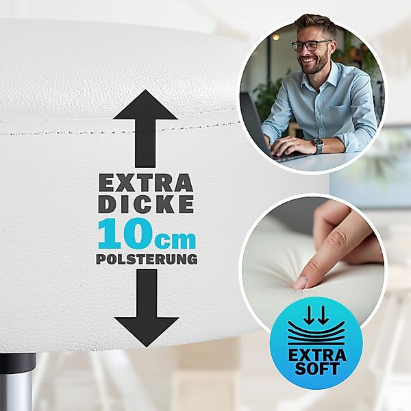 Casaria Drehhocker, Lehne Höhenverstellbar 10cm Polsterung günstig online kaufen