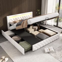 OKWISH Polsterbett mit Lattenrost und Stauraum günstig online kaufen