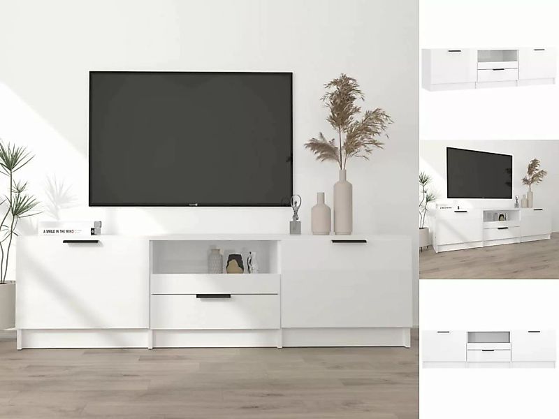vidaXL TV-Schrank TV-Schrank Hochglanz-Weiß 140x35x40 cm Holzwerkstoff Lowb günstig online kaufen