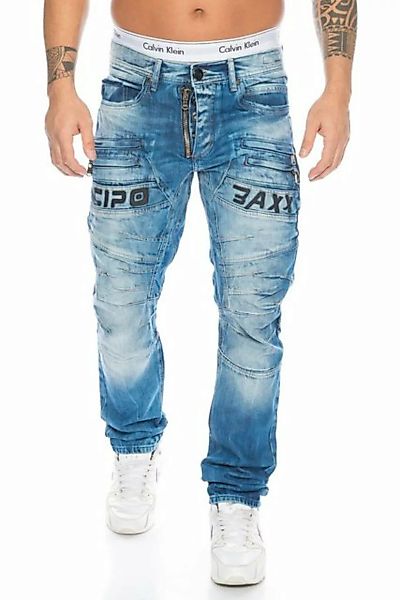 Cipo & Baxx Regular-fit-Jeans Herren Jeans Hose mit Big Label Lettern und R günstig online kaufen