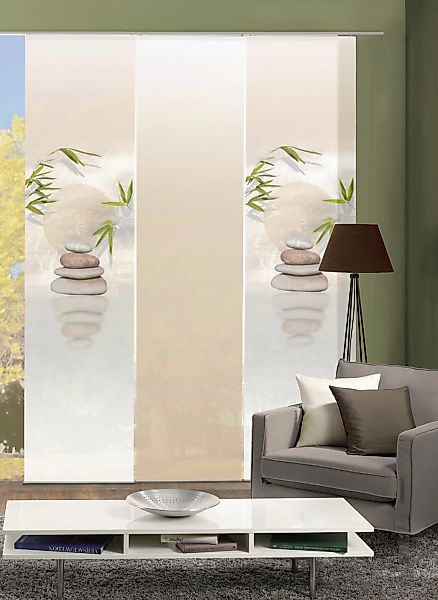 HOME WOHNIDEEN Schiebegardine "BUDA" Klettband 3 Stk. tlg. HxB: 245x60, ink günstig online kaufen