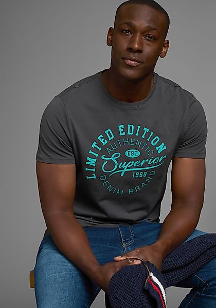 AJC T-Shirt, Kurzarm, schmale Passform, im Vintage-Design günstig online kaufen