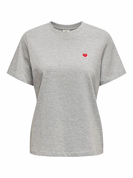 JDY Kurzarmshirt "JDYPISA S/S PRINT TOP JRS NOOS", mit Herz Stickerei günstig online kaufen