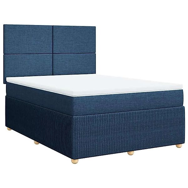 vidaXL Boxspringbett mit Matratze Blau 160x200 cm Stoff 3294406 günstig online kaufen