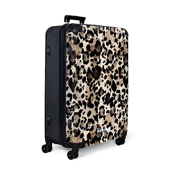 NoBoringSuitcases.com© Hartschalen-Trolley Pantherdruck - Beige - günstig online kaufen