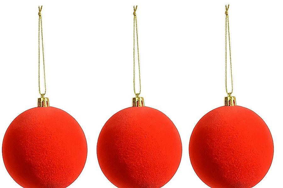 RIFFELMACHER & WEINBERGER Weihnachtsbaumkugel Samtkugeln 3er Set, 10cm Rot, günstig online kaufen