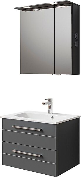 Saphir Badmöbel-Set »Serie 6025 2-teilig Mineralmarmor-Waschtisch mit LED-S günstig online kaufen