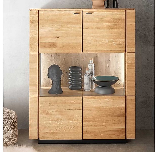 Pharao24 Vitrine Achrias aus Massivholz, mit LED Beleuchtung günstig online kaufen