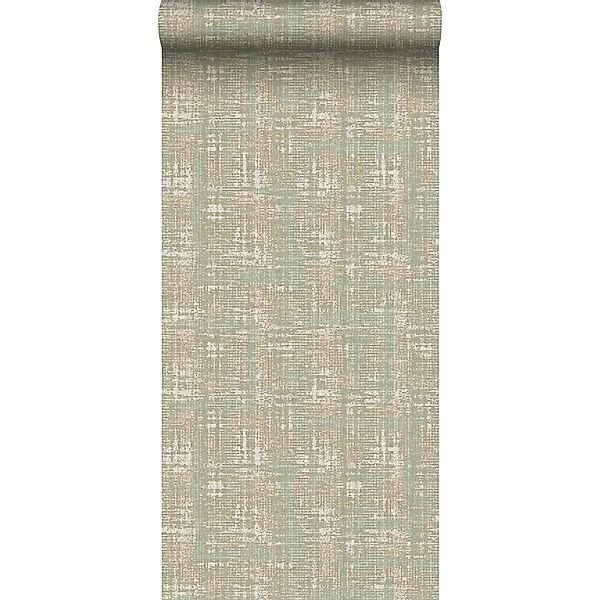 Sanders & Sanders Tapete Leinen-Optik Graugrün 53 Cm X 10 M - 640262 günstig online kaufen