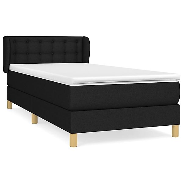 Vidaxl Boxspringbett Mit Matratze Schwarz 100x200 Cm Stoff günstig online kaufen